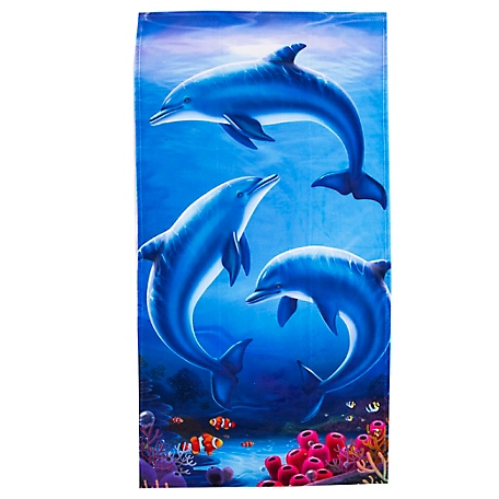 Northwest Dolphin Play Beach Towel, 30 in. x 60 in.