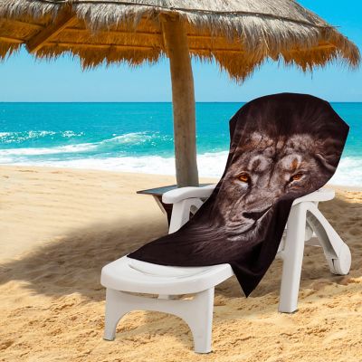 Image showing  Lion Face Beach Towel, 30 in. x 60 in.
