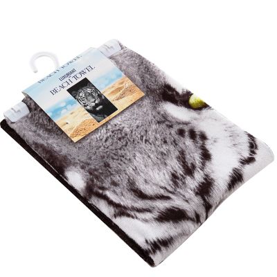 Image showing  White Tiger Face Beach Towel, 30 in. x 60 in.