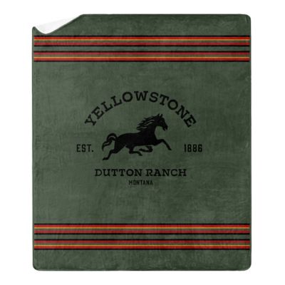Northwest Yellowstone- Ranch Blanket 60 x 70 Silk Touch with Sherpa Back Yellowstone - Ranch Blanket