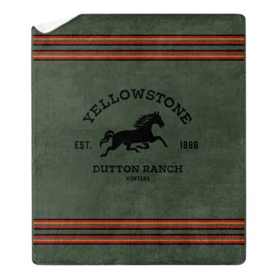 Northwest Yellowstone Ranch Blanket Silk Touch Throw Blanket with Sherpa Back, 60 in. x 70 in.