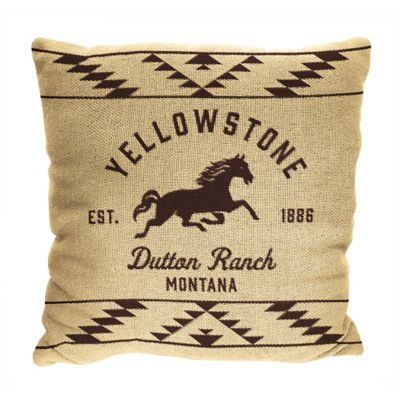 Northwest Ent 130 Yellowstone, Dutton Ranch Woven Jacquard Pillow, 20 in. x 20 in.