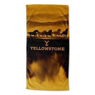 Northwest Yellowstone- Wild Horses Beach Towel 30 x 60 Yellowstone Beach Towel Wild Horses