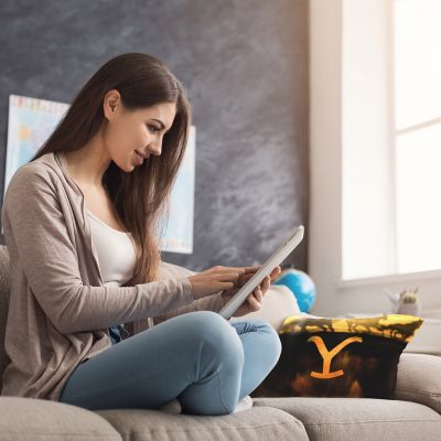 Image showing  Yellowstone 16 in. x 16 in. Wild Horses Reversible Velvet Pillow