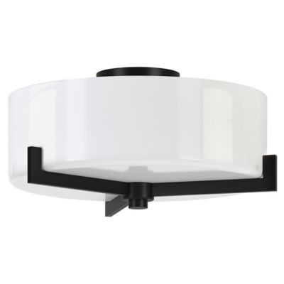 Image showing  Hamlin 2-Light Semi Flush Mount with Glass Shade