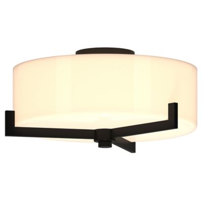 Image showing  Hamlin 2-Light Semi Flush Mount with Glass Shade