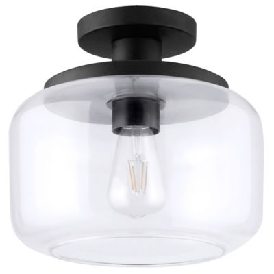 Image showing  Tatum Semi Flush Mount with Glass Shade