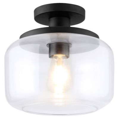 Image showing  Tatum Semi Flush Mount with Glass Shade