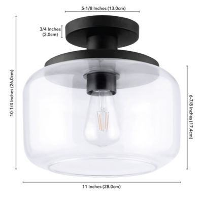 Image showing  Tatum Semi Flush Mount with Glass Shade