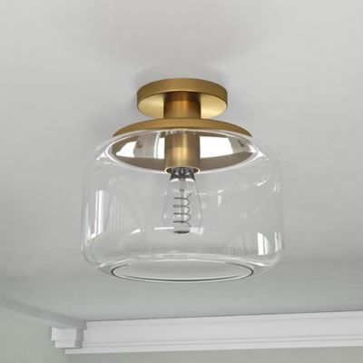 Hudson&Canal Tatum Semi Flush Mount with Glass Shade