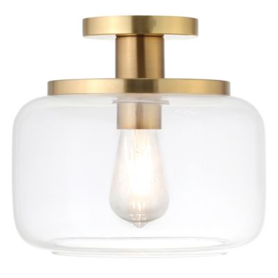 Image showing  Tatum Semi Flush Mount with Glass Shade