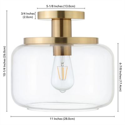 Image showing  Tatum Semi Flush Mount with Glass Shade