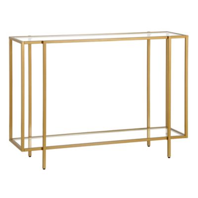 Image showing  Vireo Rectangular Console Table with Glass Shelf
