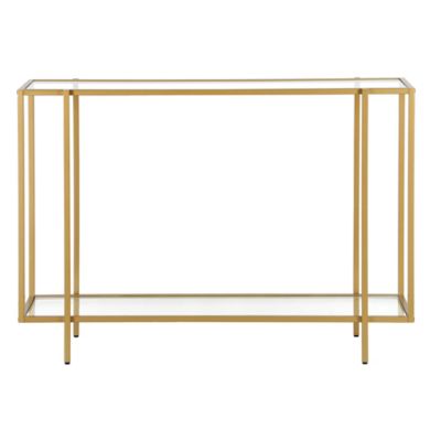 Image showing  Vireo Rectangular Console Table with Glass Shelf