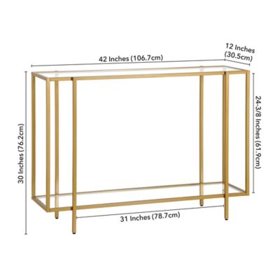 Image showing  Vireo Rectangular Console Table with Glass Shelf