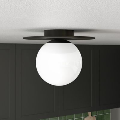 Hudson&Canal Amma Flush Mount with Glass Shade