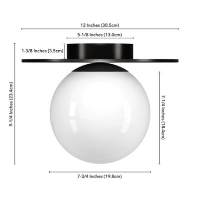 Image showing  Amma Flush Mount with Glass Shade