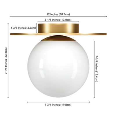 Image showing 4 th Hudson&Canal Amma Flush Mount with Glass Shade