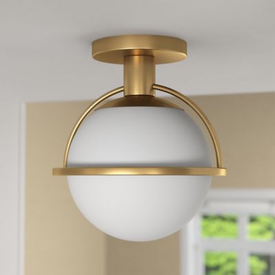 Hudson&Canal Cieonna Semi Flush Mount with Glass Shade