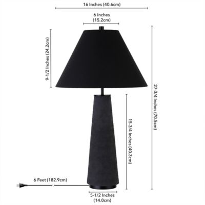 Image showing  Ingalls Monochrome Table Lamp with Fabric Shade