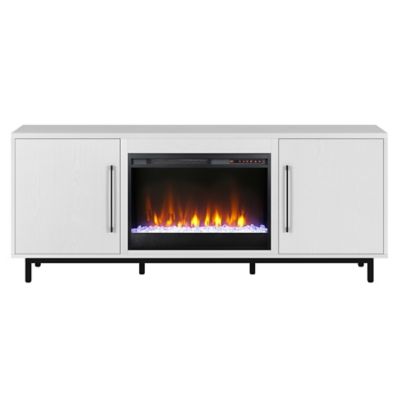 Image showing  Julian Rectangular TV Stand with Crystal Fireplace for TVs Up to 80 in.