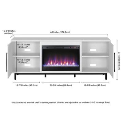 Image showing  Julian Rectangular TV Stand with Crystal Fireplace for TVs Up to 80 in.