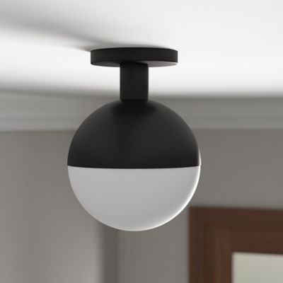 Hudson&Canal Orb Semi Flush Mount with Glass Shade