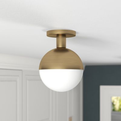 Hudson&Canal Orb Semi Flush Mount with Glass Shade