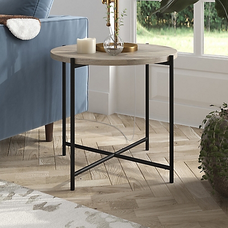 Hudson&Canal Loretta Round Side Table with MDF Top