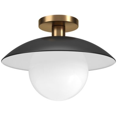 Image showing  Alvia Semi Flush Mount with Metal/Glass Shade