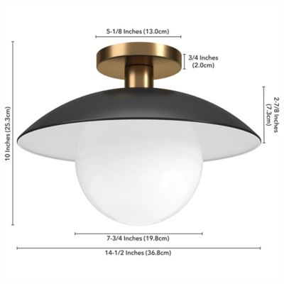 Image showing  Alvia Semi Flush Mount with Metal/Glass Shade