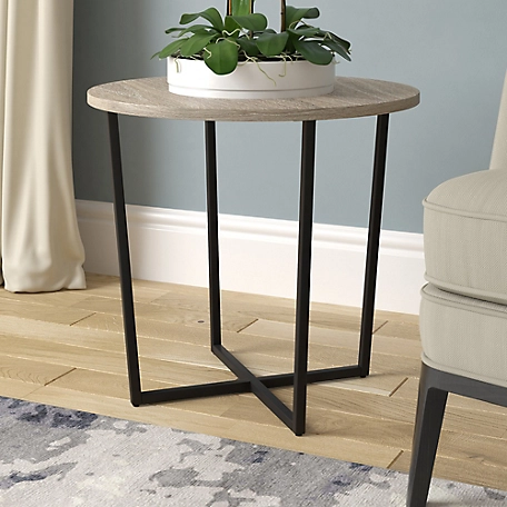 Hudson&Canal Pivetta Round Side Table with MDF Top