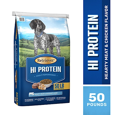 Retriever Adult Performance High Protein Beef and Chicken Recipe Dry Dog Food, 50 lb. Bag