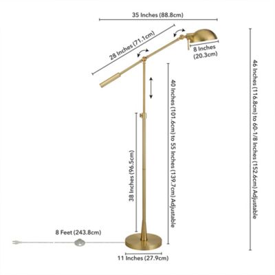 Image showing  Dexter Height Adjustable/Tilting Floor Lamp with Metal Shade