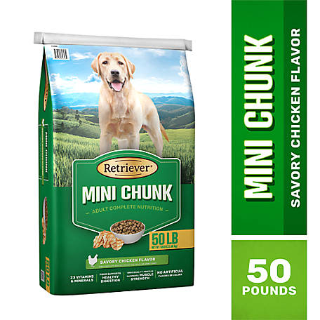 Retriever Adult Complete Nutrition Mini Chunk Savory Chicken Recipe Dry Dog Food, 50 lb. Bag