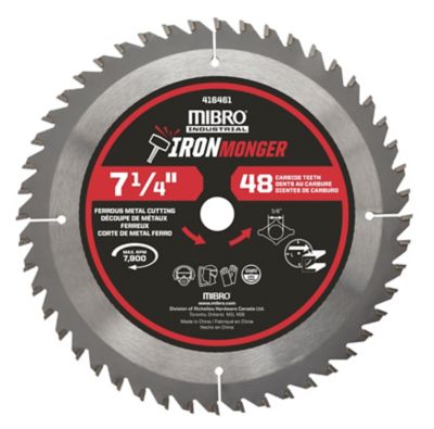 Mibro 7-1/4 in. 48-Tooth Iron Monger Ferrous Metal Circular Saw Blade