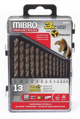 Image showing  13 pc. Cobalt Tri-Bore Drill Bit Set, 13 pc.