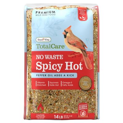 Royal Wing Total Care No Waste Premium Wild Bird Food with Hot Pepper, 14 lb.