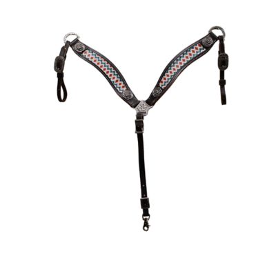 Image showing  Pony Interchangeable Tack Set, Breast Collar, Wither Strap, Brow Band Headstall with Halter, Dark Brown