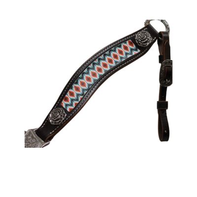 Image showing  Pony Interchangeable Tack Set, Breast Collar, One Ear Headstall, Wither Strap w/Halter, Dark Brown