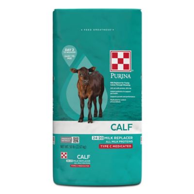 Purina 24:20 Calf Milk Replacer - Medicated, 50 lb Bag
