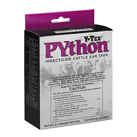 Y-TEX Blank Python Insecticide Cattle Ear Tags, 20-Pack at Tractor Supply  Co.