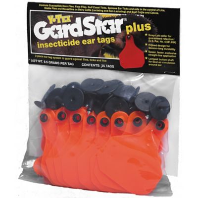 Y-TEX Blank Gardstar Plus Insecticide Livestock Ear Tags, 25-Pack