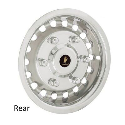 Image showing  Stainless Hubcaps/Wheel Covers for Mercedes-Benz Sprinter 3500 SRW (Super Single) 2015-24 with 16 in. Steel Rims, 4-Pack