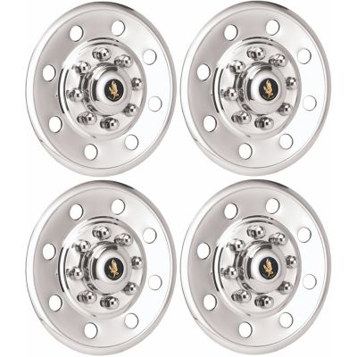 JAE Stainless Steel Hubcaps/Wheel Covers for Trailers with 16 in. Steel Wheels/Rims, 4-Pack