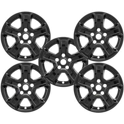 CCI Set of 5, Jeep Wrangler 2018-2023 Black Hubcaps / Wheel Covers for 17 in. Alloy Wheels