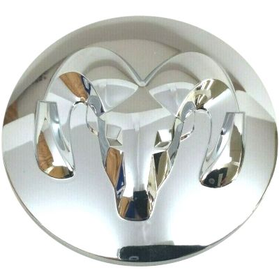 Dodge 1 Single, Dodge Ram 2500, 3500 SRW 2014-2018, Chrome OEM 3 3/4 in. Diameter Center Cap / Hubcap (04726280AA)