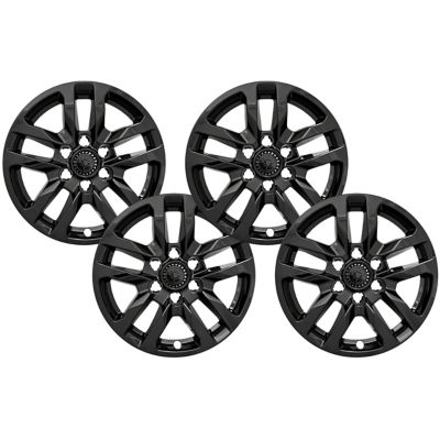 CCI Black Hubcaps/Wheel Covers for Chevrolet Silverado 1500 2019-2022, Suburban, Tahoe 2021-2024 with 18 in. Rims, 4-Pack
