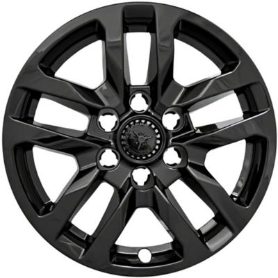 Image showing  Black Hubcaps/Wheel Covers for Chevrolet Silverado 1500 2019-2022, Suburban, Tahoe 2021-2024 with 18 in. Rims, 4-Pack
