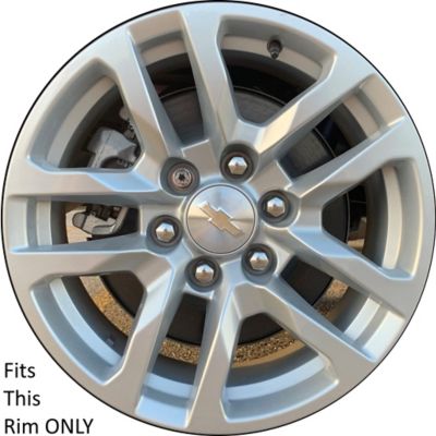 Image showing  Black Hubcaps/Wheel Covers for Chevrolet Silverado 1500 2019-2022, Suburban, Tahoe 2021-2024 with 18 in. Rims, 4-Pack
